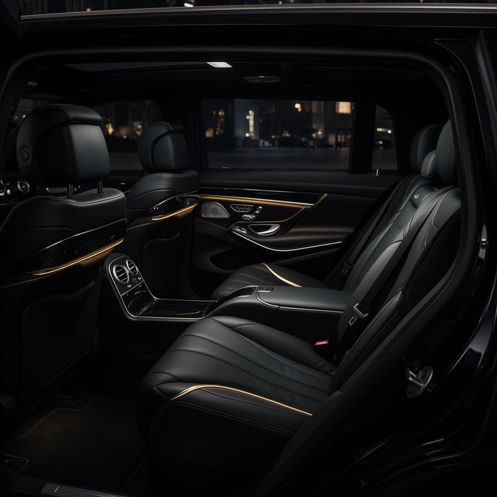 Premium black SUV interior with ambient lighting